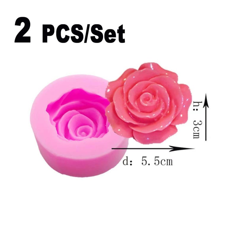 Fogilas 2PCS Rose Flowers Silicone Molds Cake Chocolate Mold Wedding Cake Decorating Tools Fondant Sugarcraft Cake Molds - Image 2